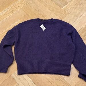 LOFT Deep Purple V-Neck Sweater